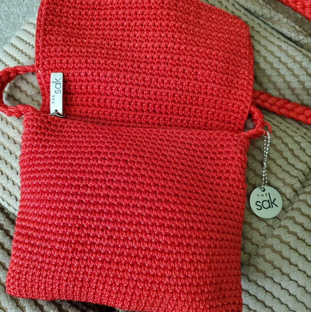 The Sak bright red knit purse - Picture 2 of 3